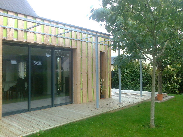 Extension avec bardage chataignier